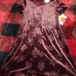 Alesia International Velvet 90's Dress Purple Shade Size 7/8 New With Tags